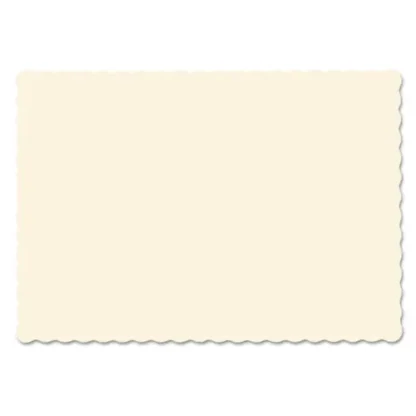Hoffmaster® Solid Color Scalloped Edge Placemats, Ecru, 1000/Carton