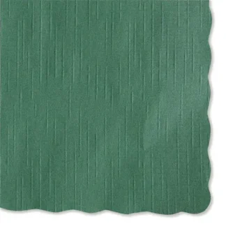 Hoffmaster® Solid Color Scalloped Edge Placemats, 9.5 x 13.5, Hunter Green, 1,000/Carton