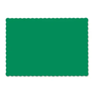 Hoffmaster® Solid Color Scalloped Edge Placemats, Jade, 1,000/Carton