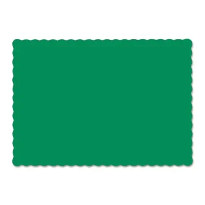 Hoffmaster® Solid Color Scalloped Edge Placemats, Jade, 1,000/Carton