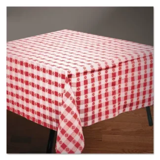 Hoffmaster® Tissue/Poly Tablecovers, Red/White Gingham