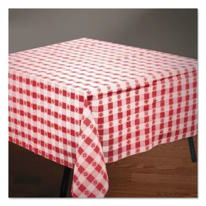 Hoffmaster® Tissue/Poly Tablecovers, Red/White Gingham