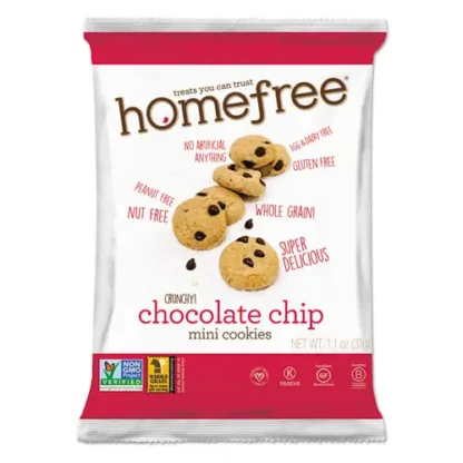 Homefree® Gluten Free Chocolate Chip Mini Cookies, 1.1 oz Pack, 30/Carton
