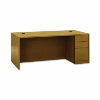 HON® 10500 Series "L" Workstation Right Pedestal Desk with Full-Height Pedestal, 72" x 36" x 29.5", Harvest