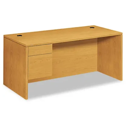 HON® 10500 Series "L" Workstation Single Pedestal Desk, 66" x 30" x 29.5", Harvest