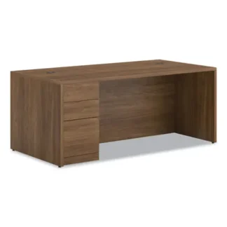 HON® 10500 Series "L" Workstation Single Pedestal Desk with Full-Height Pedestal, Pinnacle Finish, 72"W x 36"D x 29.5"H