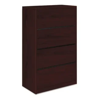 HON® 10500 Series Lateral File, 4 Legal/Letter-Size File Drawers, Mahogany