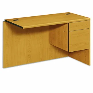 HON® 10700 Series "L" Workstation Return, Right, 3/4 Pedestal, Harvest, 48"W x 24"D x 29.5"H