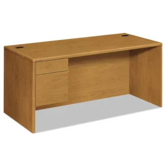 HON® 10700 Series™ "L" Workstation Desk with Three-Quarter Height Pedestal on Left