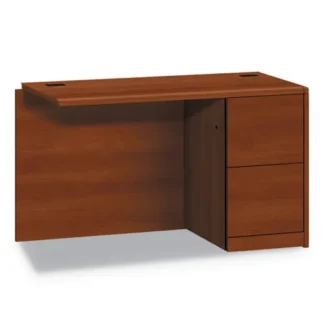 HON® 10700 Series Full Right Pedestal Return, 48w x 24d x 29.5h, Cognac