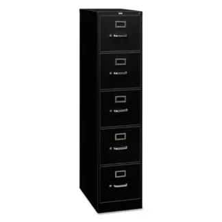 HON® 310 Series Vertical File, 5 Letter-Size File Drawers, Black
