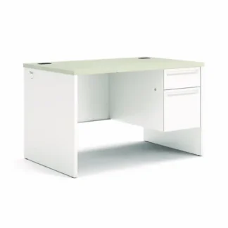 HON® 38000 Series Right Pedestal Desk, Light Gray/Silver, 48"W x 30"D x 30"H