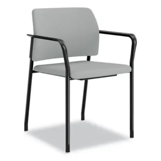 HON® Accommodate Series Guest Chair with Arms, Vinyl Upholstery, Flint Seat/Back, Charblack Legs, 2/Carton