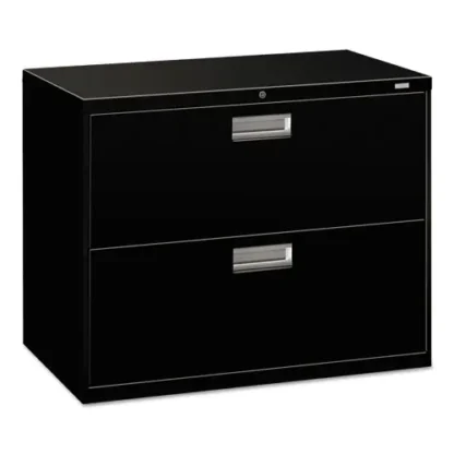 HON® Brigade 600 Series Lateral File, 2-Drawer, Black, 36"W x 18"D x 28"H