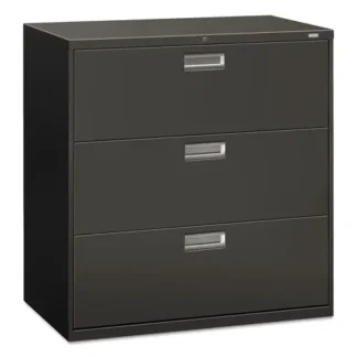 HON® Brigade 600 Series Lateral File, 3 Legal/Letter-Size File Drawers, Charcoal