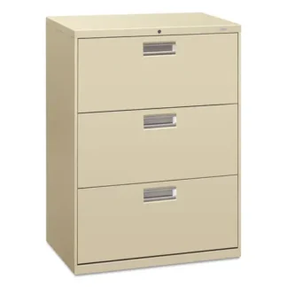HON® Brigade 600 Series Lateral File, 3-Drawer, Putty