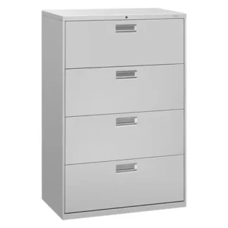 HON® Brigade 600 Series Lateral File, 4 Legal/Letter-Size File Drawers, Light Gray