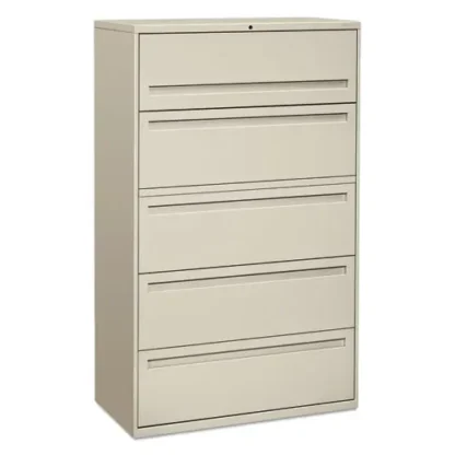 HON® Brigade 700 Series Lateral File Cabinet with 4 Drawers, 1 File Shelf, and 1 Posting Shelf, Light Gray, 42"W x 18"D x 64.25"H