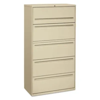 HON® Brigade 700 Series Lateral File Cabinet, 4 Legal/Letter-Size Drawers with File Shelf and Posting Shelf, Putty