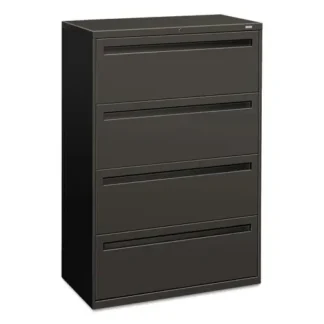 HON® Brigade 700 Series Lateral File, 4 Legal/Letter-Size File Drawers, Charcoal