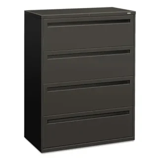 HON® Brigade 700 Series Lateral File, Charcoal, 4-Drawer, 42"W x 18"D x 52.5"H