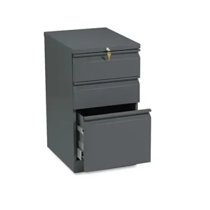 HON® Brigade Mobile Pedestal, 3-Drawer Box/Box/File, Left or Right, Charcoal