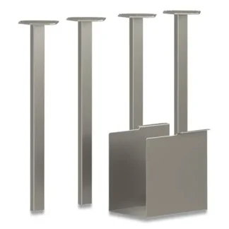 HON® Coze Writing Desk Post Legs with Pencil Storage, Silver, Set of 4