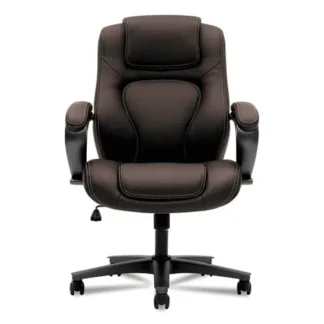 HON® HVL402 Series Executive High-Back Chair, Brown Seat/Back, Black Base