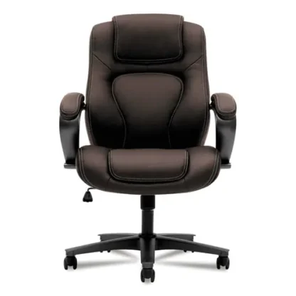 HON® HVL402 Series Executive High-Back Chair, Brown Seat/Back, Black Base
