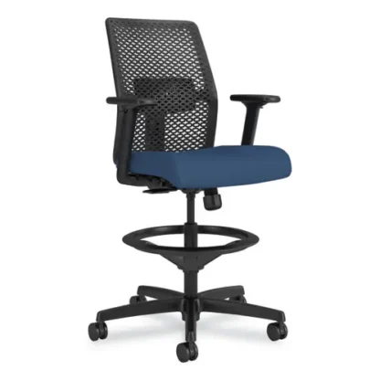 HON® Ignition 2.0 ReActiv Low-Back Task Stool, Adjustable Height, Elysian Seat, Charcoal Back, Black Base