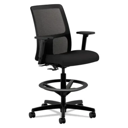 HON® Ignition Series Mesh Low-Back Task Stool, Supports Up to 300 lb, Black