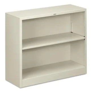 HON® Metal Bookcase, Two-Shelf, Light Gray