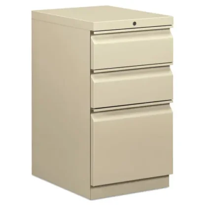 HON® Mobile Pedestals, 3-Drawers: Box/Box/File, Legal/Letter, Putty