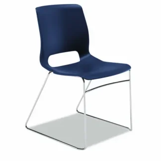 HON® Motivate High-Density Stacking Chair, Supports 300 lb, Regatta Seat and Back, Chrome Base, 4/Carton