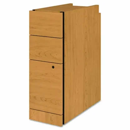 HON® Narrow Pedestal, 3-Drawers (Box/Box/File), Left or Right Install, Harvest Finish