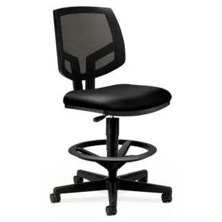 HON® Volt Series Mesh Back Adjustable Leather Task Stool, Black