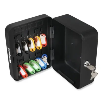 Honeywell Convertible Cash and Key Box with 10 Keys - Security Steel, Black, 7.9" x 6.5" x 3.5"