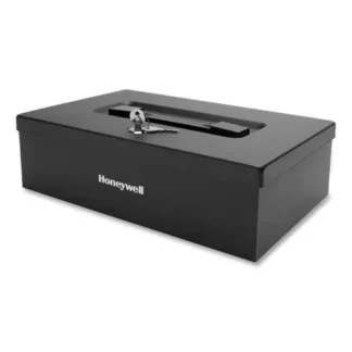 Honeywell Fire Resistant Steel Security Box with Key Lock, Black, 12.7" x 8.8" x 4.1"