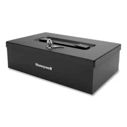 Honeywell Fire Resistant Steel Security Box with Key Lock, Black, 12.7" x 8.8" x 4.1"