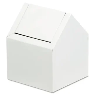 HOSPECO® Double Entry Swing Top Floor Receptacle, Metal, White