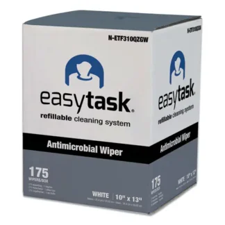 HOSPECO® Easy Task F310 Wiper, Quarterfold, 1-Ply, 10" x 13", White, Zipper Bag, 175/Bag