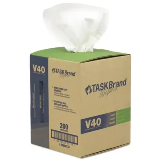HOSPECO® TASKBrand V40 Heavy Weight DRC Wipers, 1-Ply, 10" x 12", Unscented, White, 200/Roll