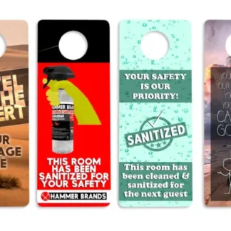 Hotel Vinyl Door Hanger w Full Color Custom Graphics