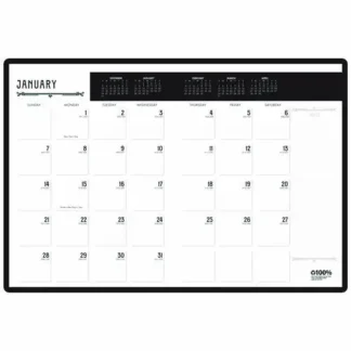 House of Doolittle™ 100% Recycled Deco Days Monthly Planner, Black/Gold, 11 x 8.5, 12-Month 2025