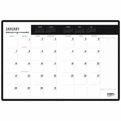 House of Doolittle™ 100% Recycled Deco Days Monthly Planner, Black/Gold, 11 x 8.5, 12-Month 2025