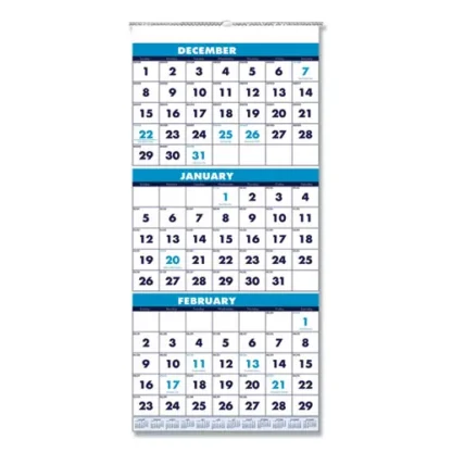 House of Doolittle™ 100% Recycled Three-Month Format Wall Calendar