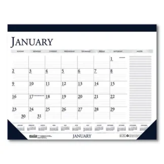 House of Doolittle™ 100% Recycled Two-Color Monthly Desk Pad Calendar with Large Notes Section