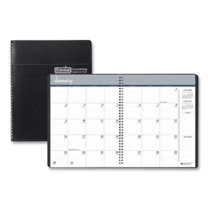 House of Doolittle™ 14-Month Recycled Ruled Monthly Planner, Black Cover, 11 x 8.5, Dec 2024 to Jan 2026
