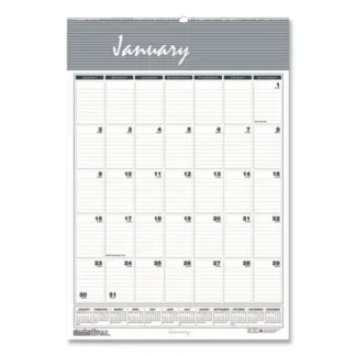 House of Doolittle™ Bar Harbor Recycled Wirebound Monthly Wall Calendar, 8.5 x 11, White/Blue/Gray Sheets, 12-Month (Jan-Dec): 2025