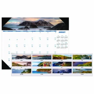House of Doolittle™ Earthscapes™ 100% Recycled Coastlines Monthly Desk Pad Calendar